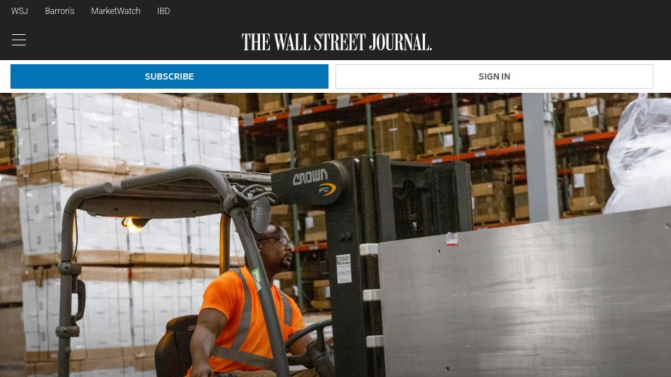 Screenshot of wsj.com: Americans have quit quitting their jobs