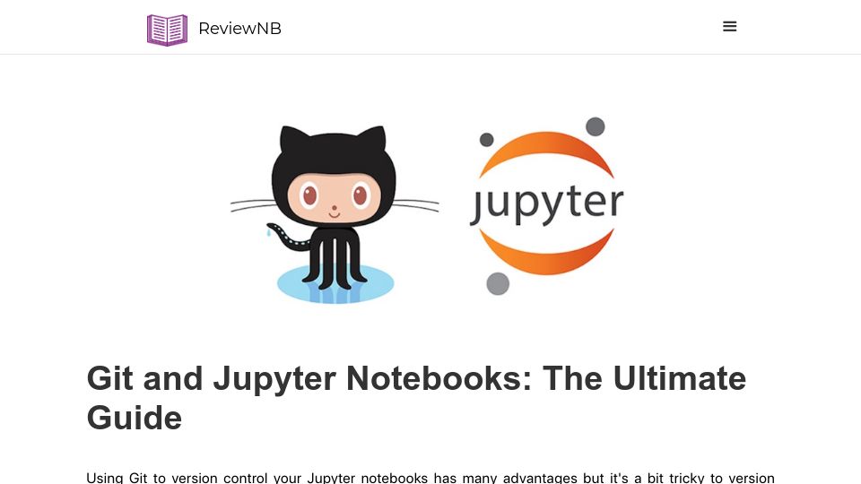 Screenshot of reviewnb.com: Git and Jupyter Notebooks Guide