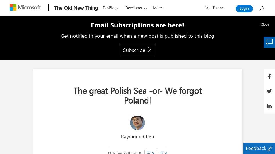 Screenshot of devblogs.microsoft.com: The great Polish Sea or We forgot Poland (2006)