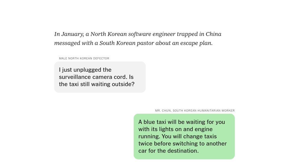 Screenshot of nytimes.com: Defecting from North Korea is now harder