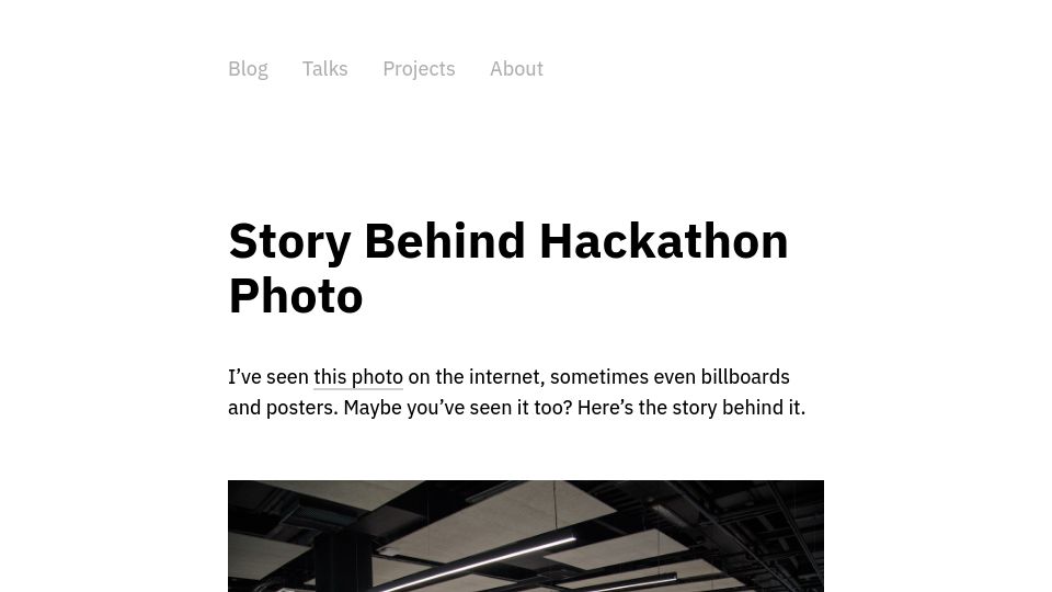 Screenshot of frantic.im: Story Behind Hackathon Photo