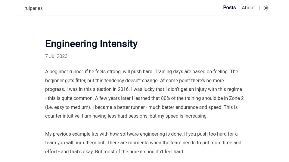 Screenshot of ruiper.es: Engineering Intensity