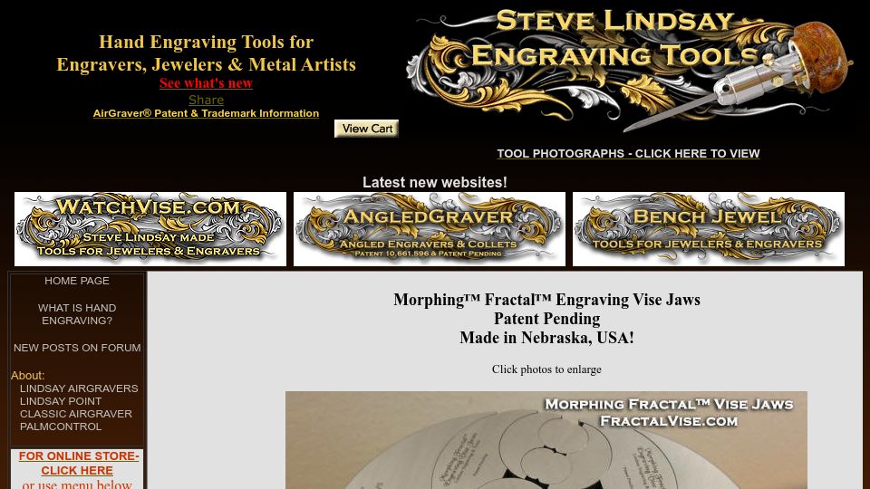 Screenshot of airgraver.com: Fractal Vise