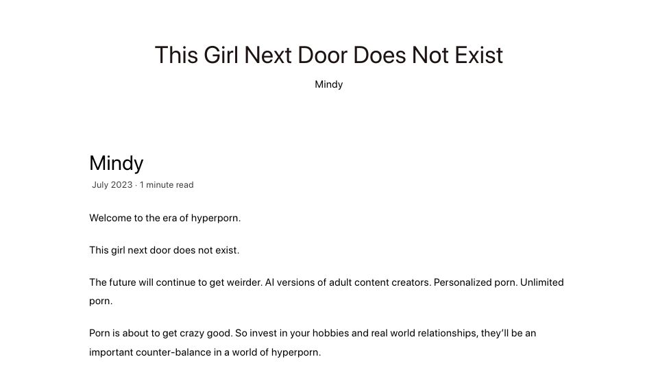 Screenshot of thisgirlnextdoordoesnotexist.net: Show HN: A Girl Next Door Does Not Exist (NSFW)