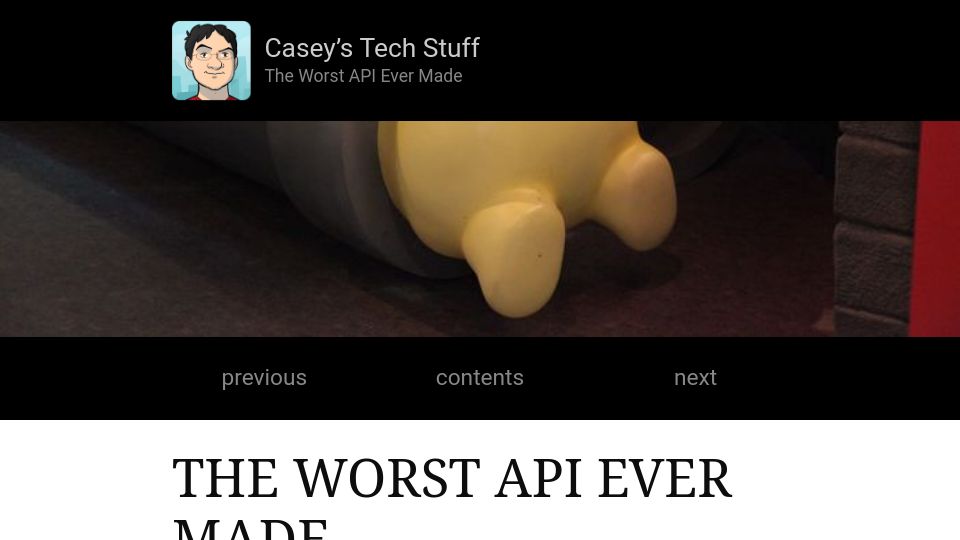 Screenshot of caseymuratori.com: The worst API ever made (2014)