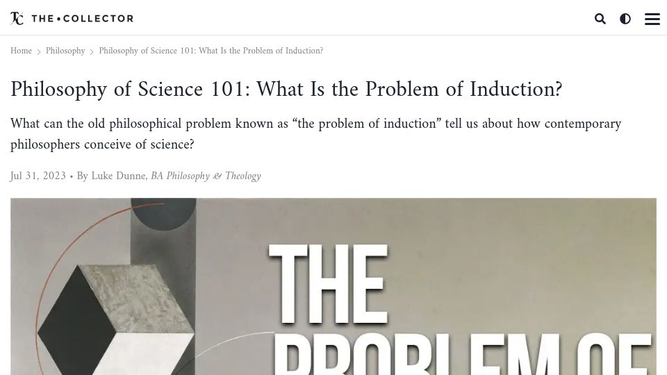 Screenshot of thecollector.com: Philosophy of Science 101: What is the problem of induction?