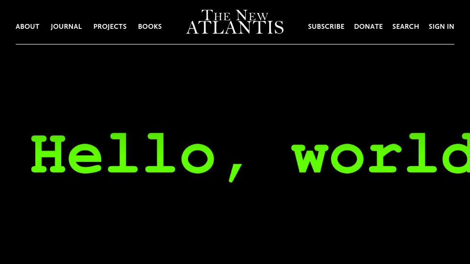 Screenshot of thenewatlantis.com: Why This AI Moment May Be the Real Deal