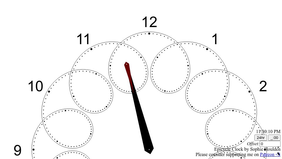 Screenshot of sophiehoulden.com: Epicycle Clock