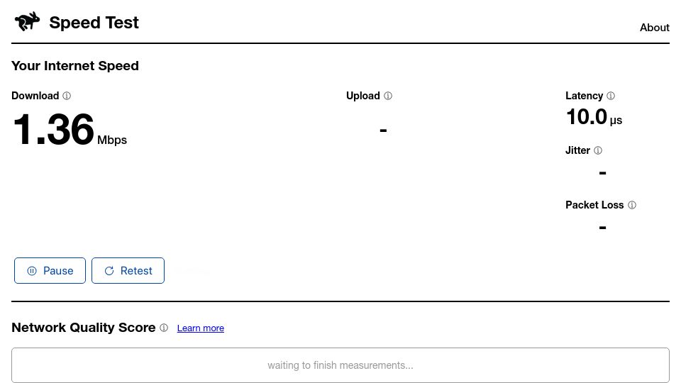 Screenshot of speed.cloudflare.com: Speed Test