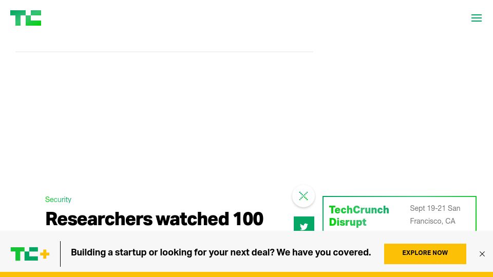 Screenshot of techcrunch.com: Researchers watched 100 hours of hackers hacking honeypot computers