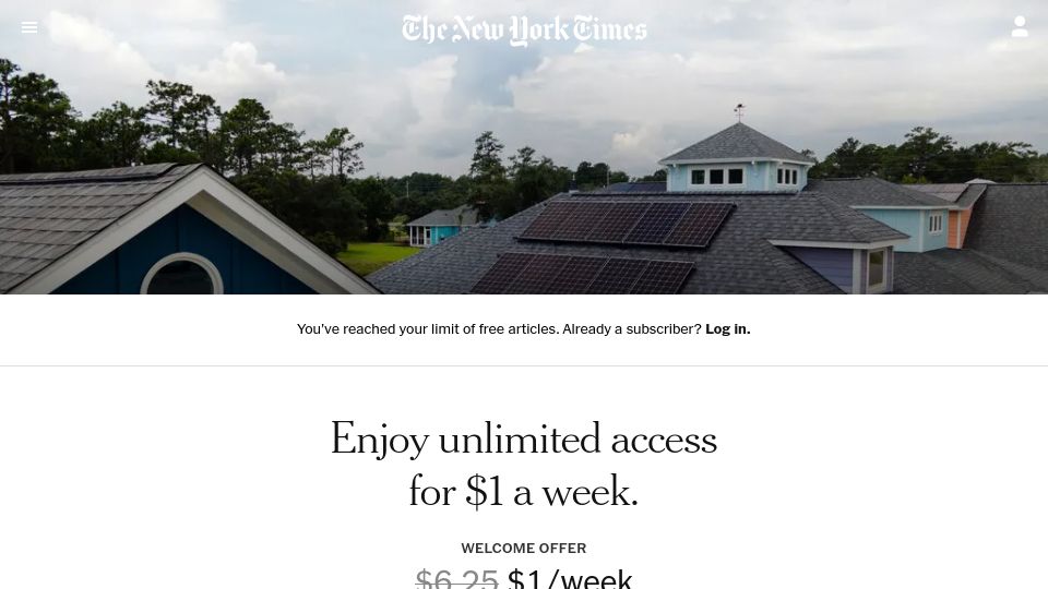 Screenshot of nytimes.com: Developers are building communities that act as their own miniature power grids