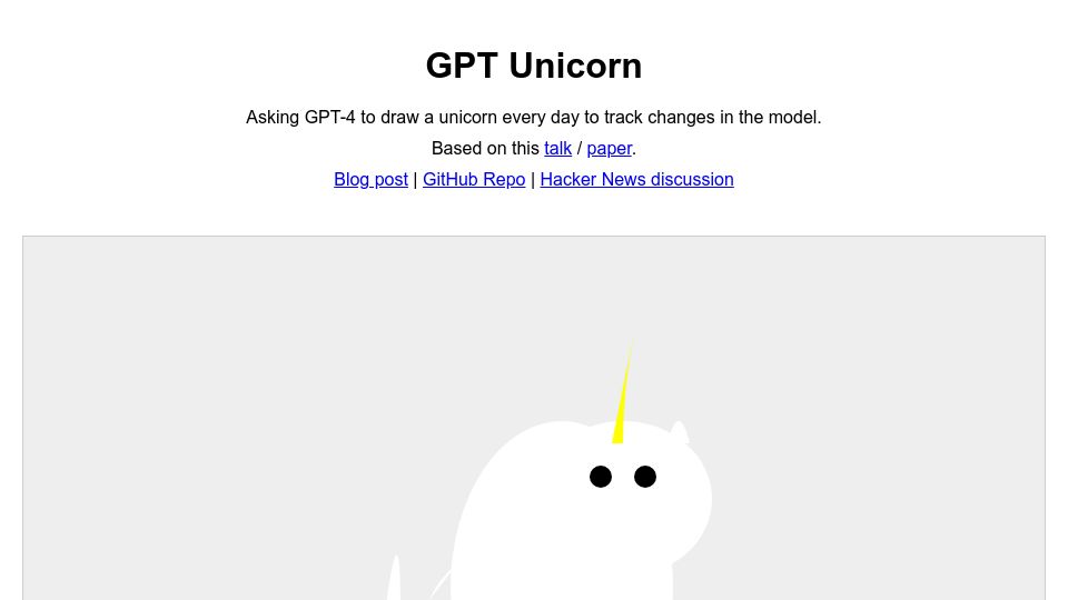 Screenshot of gpt-unicorn.adamkdean.co.uk: GPT Unicorn has drawn a unicorn