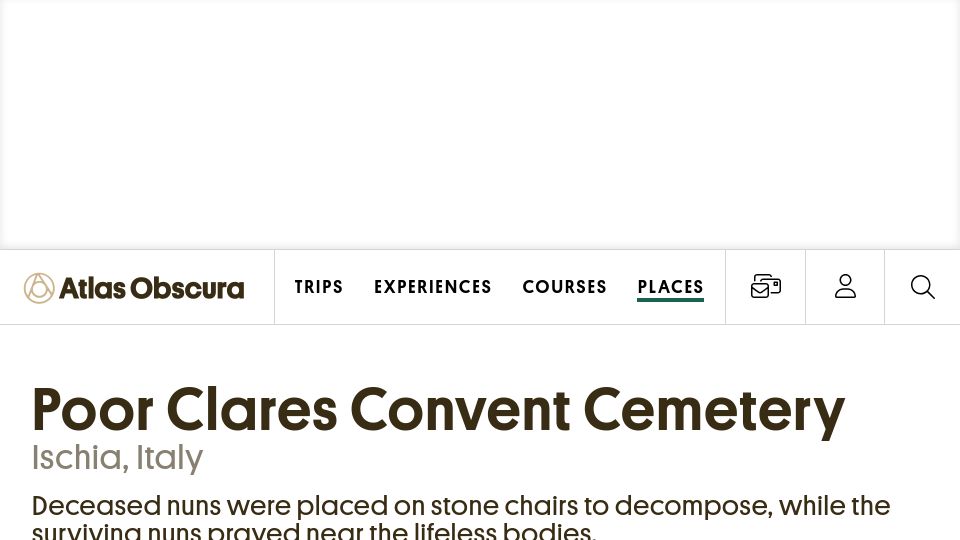 Screenshot of atlasobscura.com: Poor Clares Convent Cemetery
