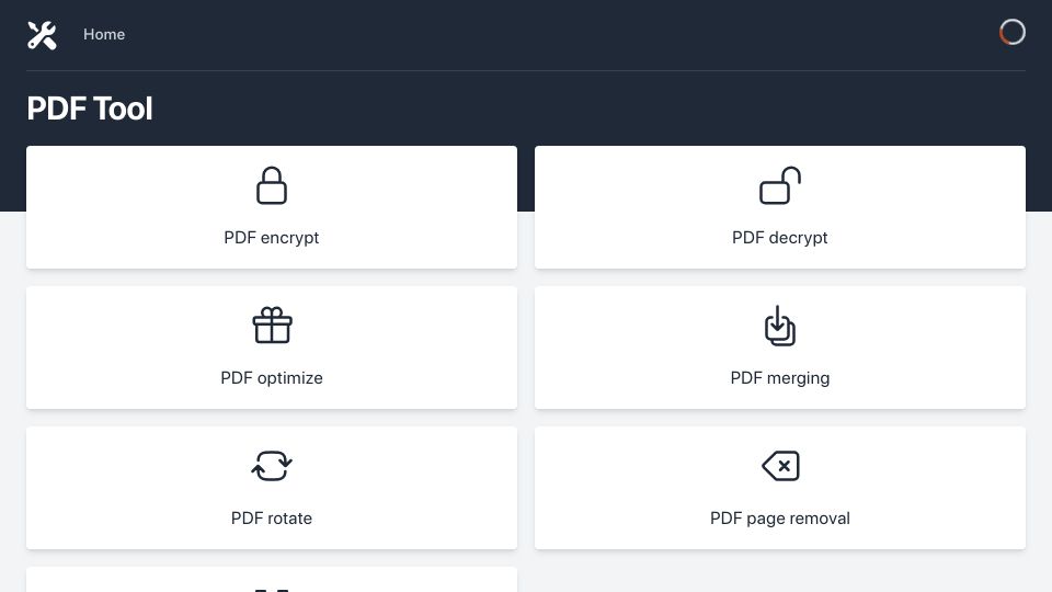 Screenshot of pdftool.org: PDF Tool – Modify PDFs in the browser without uploading
