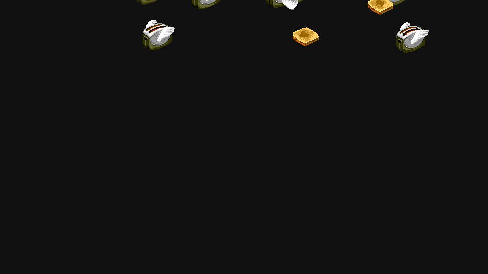 Screenshot of bryanbraun.com: Flying Toasters Screensaver After Dark in CSS