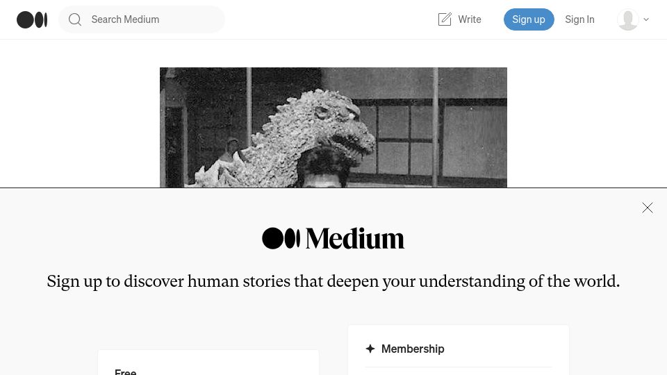 Screenshot of medium.com: Faculty Are Godzillas