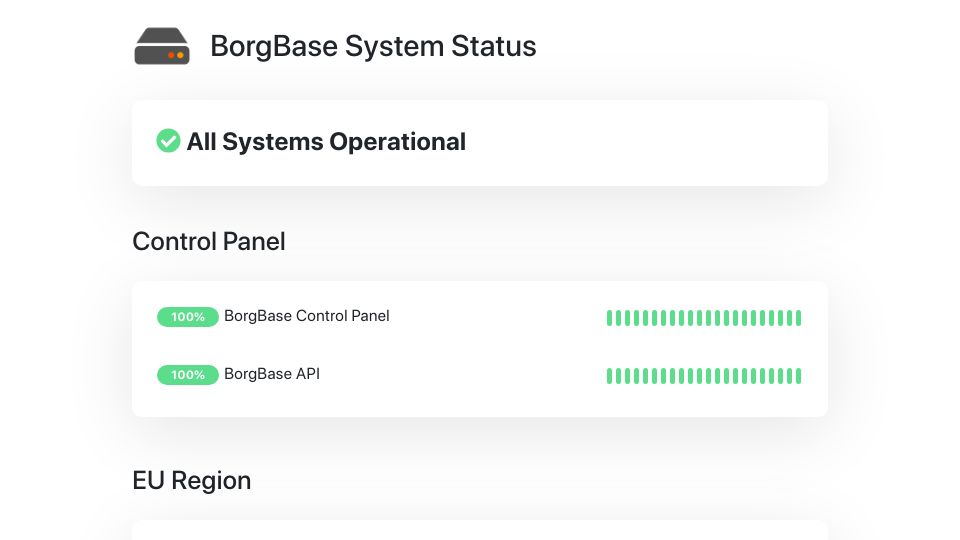 Screenshot of status.borgbase.com: Borgbase backups have been unavailable for 3 days