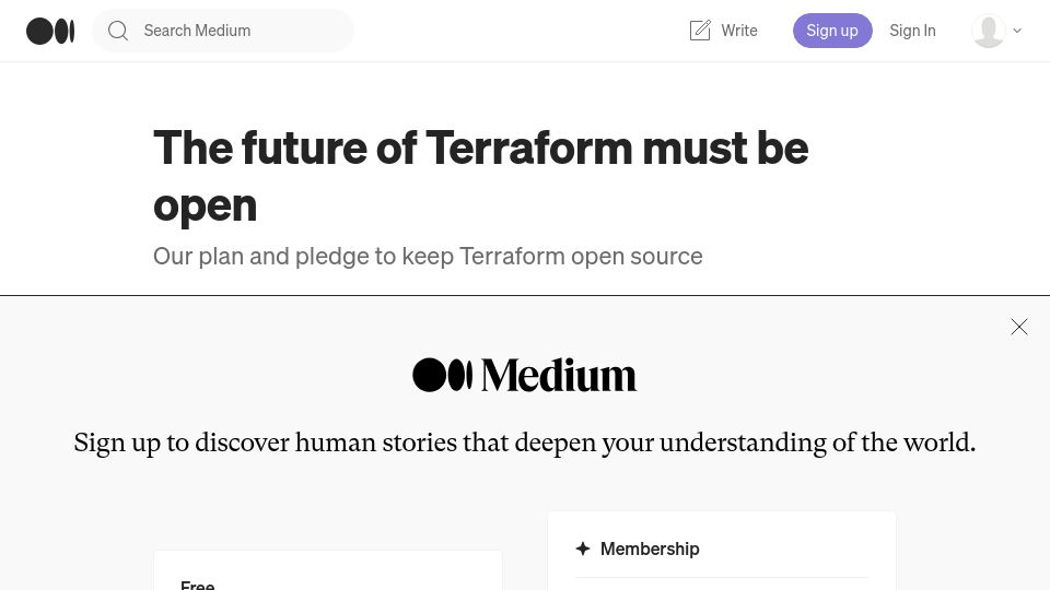 Screenshot of blog.gruntwork.io: The Future of Terraform Must Be Open