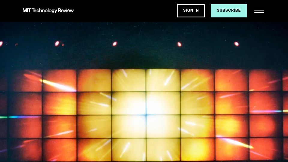Screenshot of technologyreview.com: Next slide, please: A brief history of the corporate presentation
