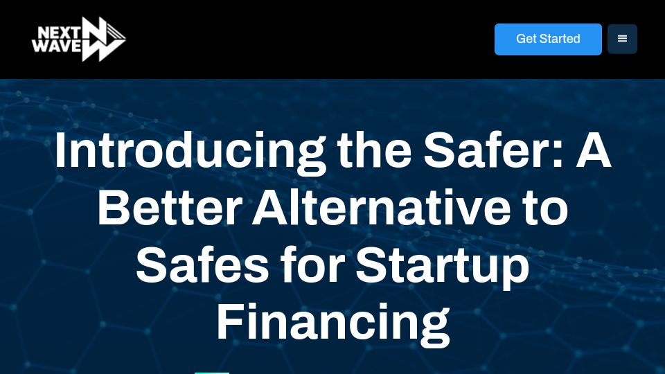 Screenshot of nextwave.partners: Safer: A better alternative to SAFEs for startup financing?