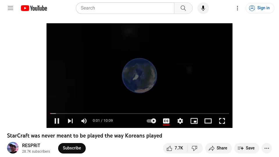 Screenshot of youtube.com: StarCraft was never meant to be played the way Koreans played [video]