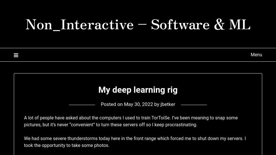 Screenshot of nonint.com: My deep learning rig (2022)