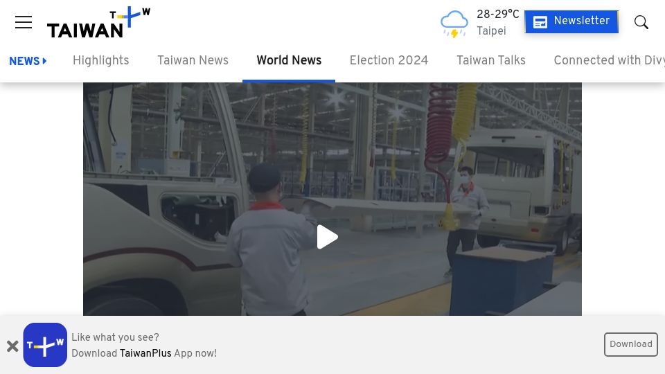 Screenshot of taiwanplus.com: China Stops Publishing Youth Unemployment Numbers Amid Faltering Economy