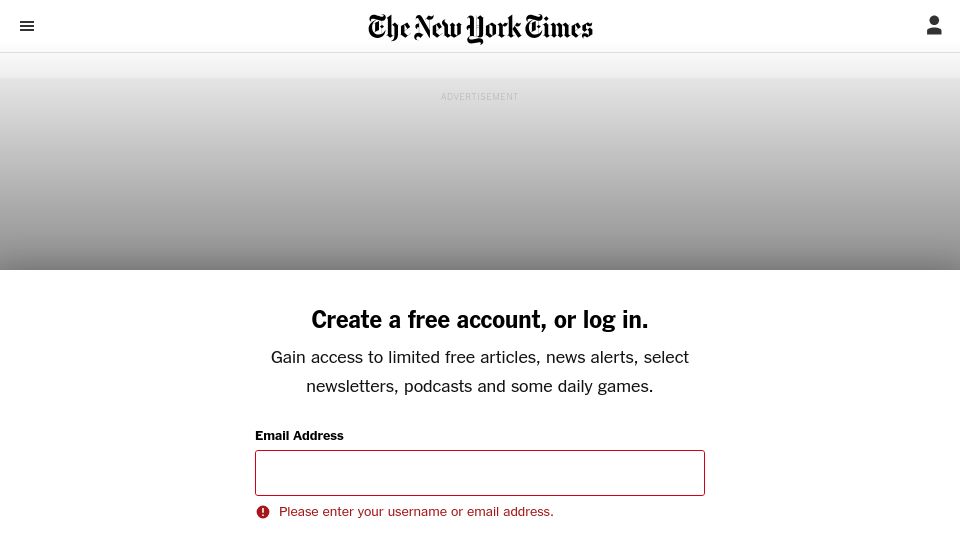 Screenshot of nytimes.com: Ancient fires drove large mammals extinct, study suggests