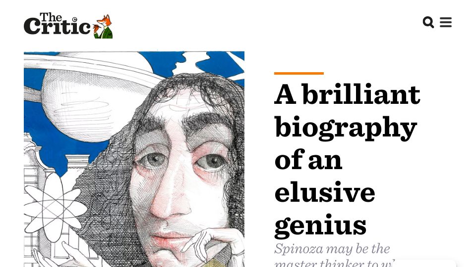 Screenshot of thecritic.co.uk: Spinoza: Life and Legacy