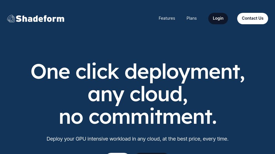 Screenshot of shadeform.ai: Show HN: Shadeform – Single Platform and API for Provisioning GPUs