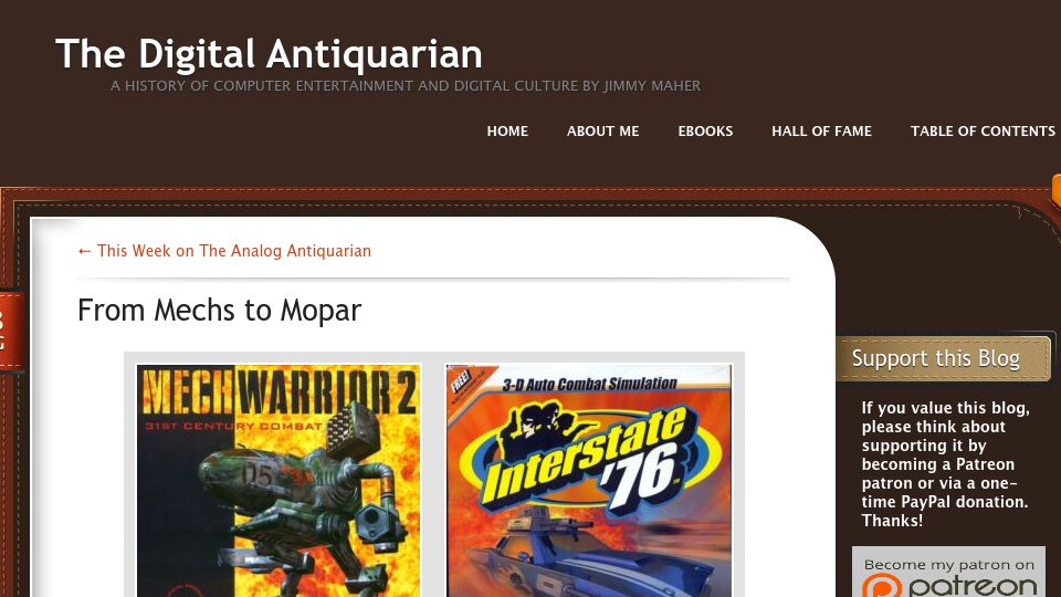 Screenshot of filfre.net: From Mechs to Mopar