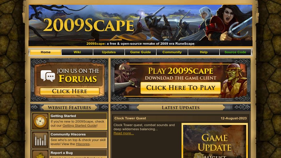 Screenshot of 2009scape.org: 2009scape