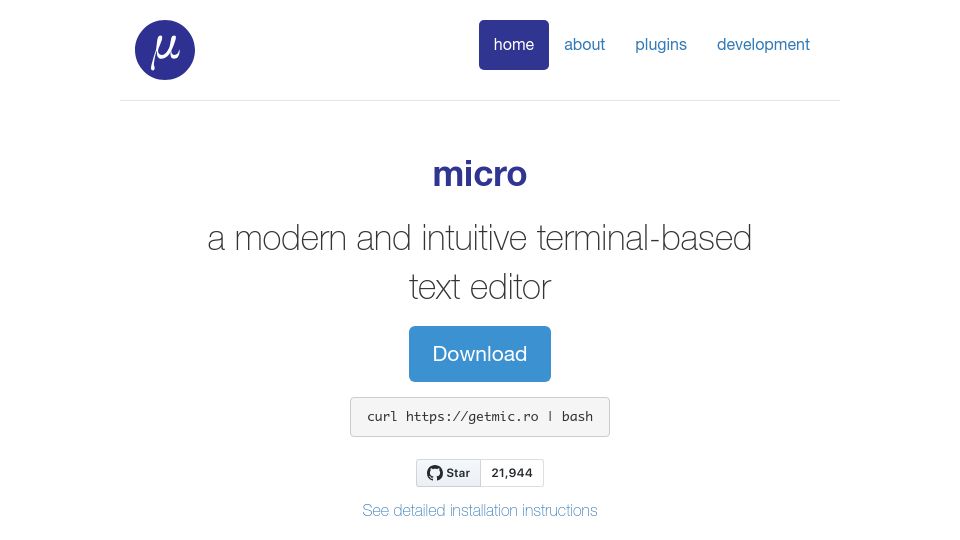 Screenshot of micro-editor.github.io: micro – A Modern Alternative to nano