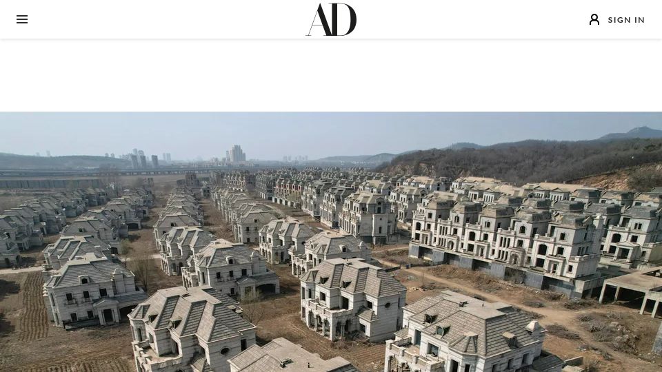 Screenshot of architecturaldigest.com: A Ghost Town of Abandoned Mansions in China