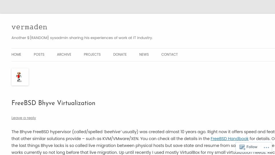 Screenshot of vermaden.wordpress.com: FreeBSD Bhyve Virtualization