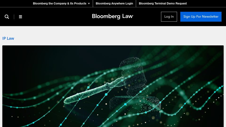 Screenshot of news.bloomberglaw.com: AI-generated art lacks copyright protection, D.C. court says