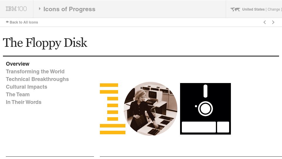 Screenshot of ibm.com: The Floppy Disk (2011)