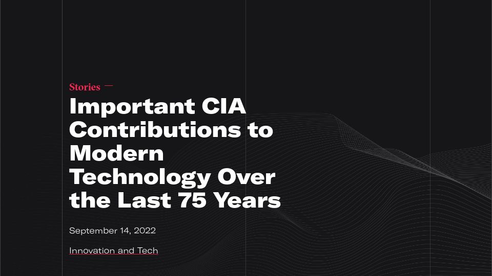 Screenshot of cia.gov: Important CIA Contributions to Modern Technology