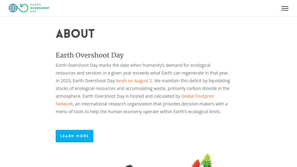 Screenshot of overshootday.org: Earth Overshoot Day