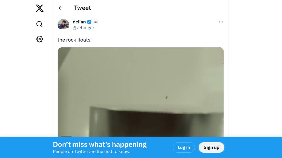 Screenshot of twitter.com: Unconfirmed video showing potential LK-99 sample exhibiting the Meissner effect