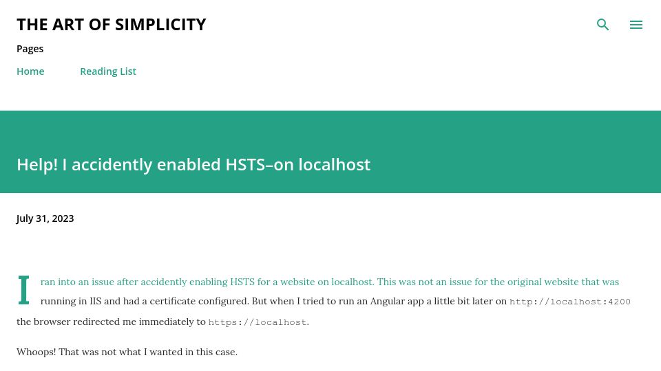 Screenshot of bartwullems.blogspot.com: Help I accidently enabled HSTS on localhost