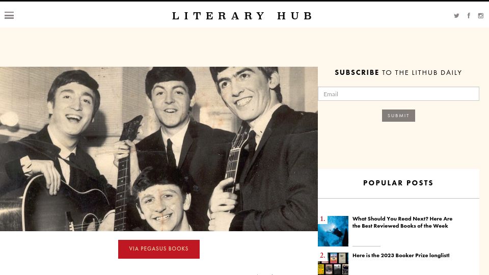 Screenshot of lithub.com: When the Beatles Recorded “Twist and Shout”