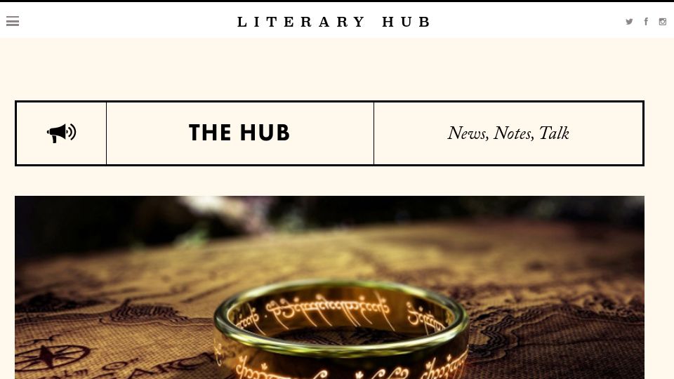 Screenshot of lithub.com: W. H. Auden’s 1954 review of The Fellowship of the Ring