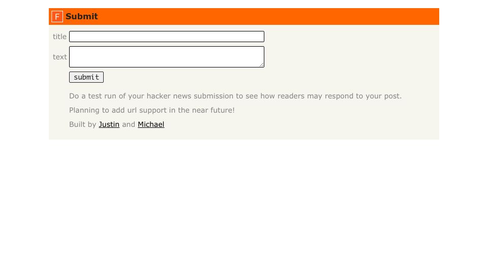 Screenshot of fakehn.com: Show HN: Fake Hacker News – See what HN has to say before you post