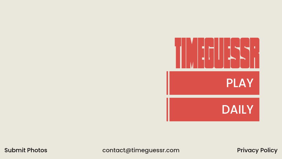 Screenshot of timeguessr.com: TimeGuessr: Guess what year a photograph was taken
