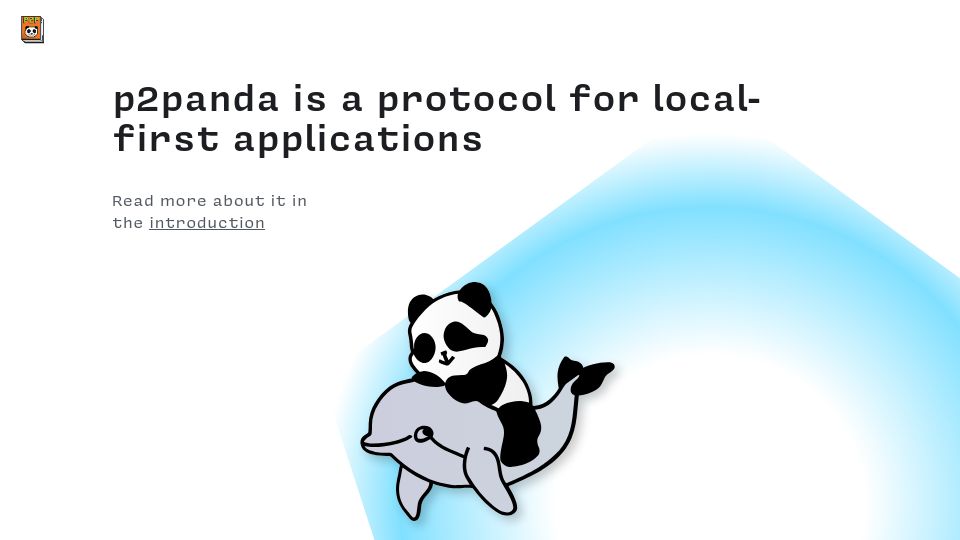Screenshot of p2panda.org: P2panda: P2P protocol for secure, energy-efficient local-first web applications