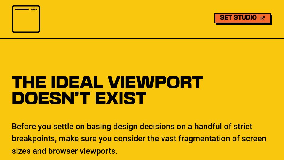 Screenshot of viewports.fyi: The ideal viewport doesn't exist