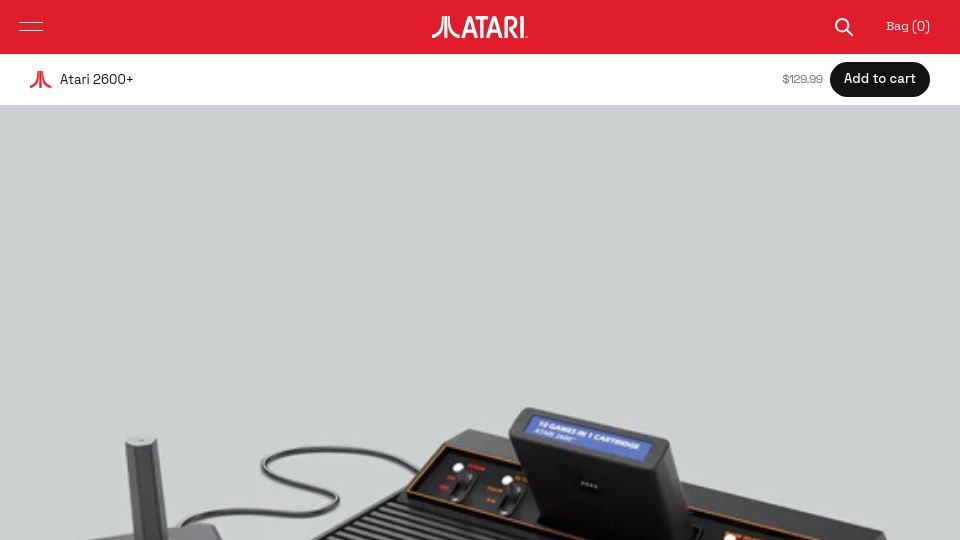 Screenshot of atari.com: Atari Launches Atari 2600+