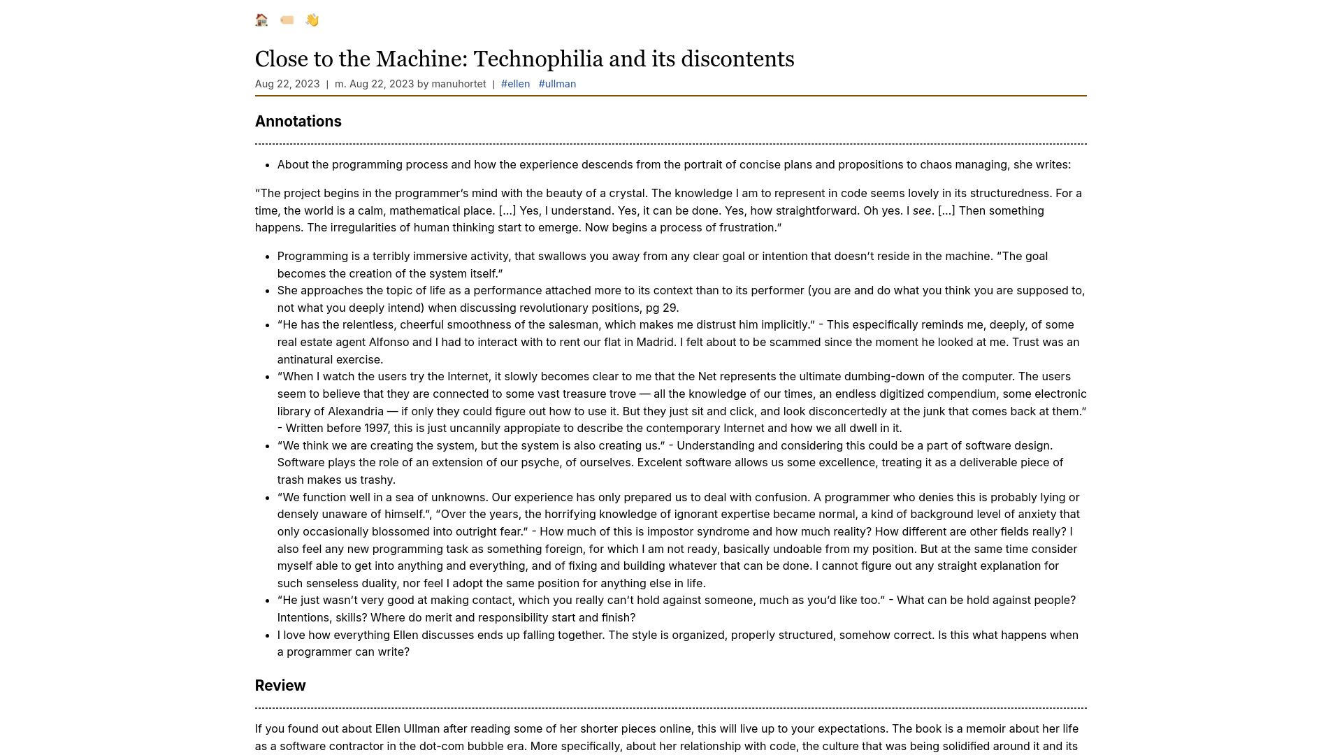 Screenshot of manu.zone: Close to the Machine: Technophilia and its discontents