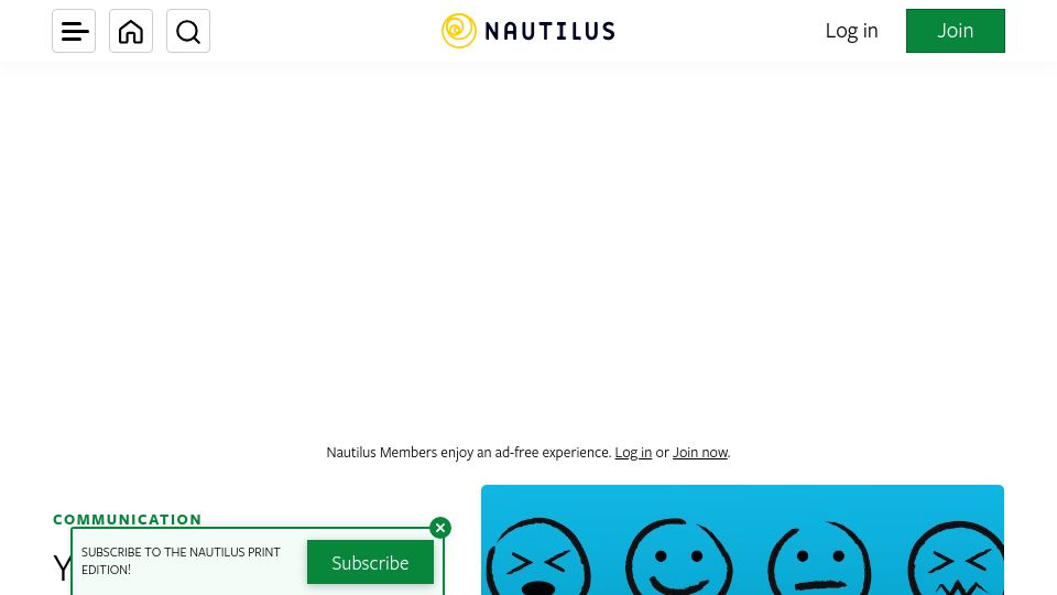 Screenshot of nautil.us: Your brain on emoji